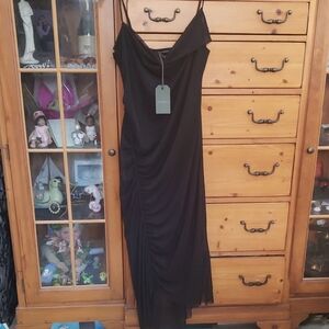 All Saints Black Asymmetrical Dress